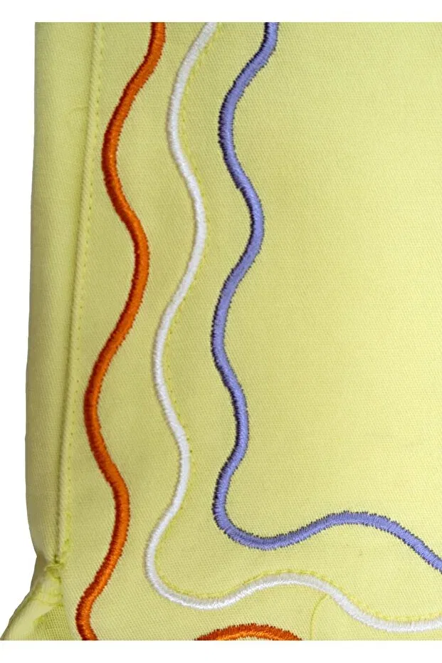 Детские шорты для девочек хлопковые Organic Embroidered Yellow Summer Girls' Shorts Ozmoz By Mukadder Özden, Yellow — фото 3