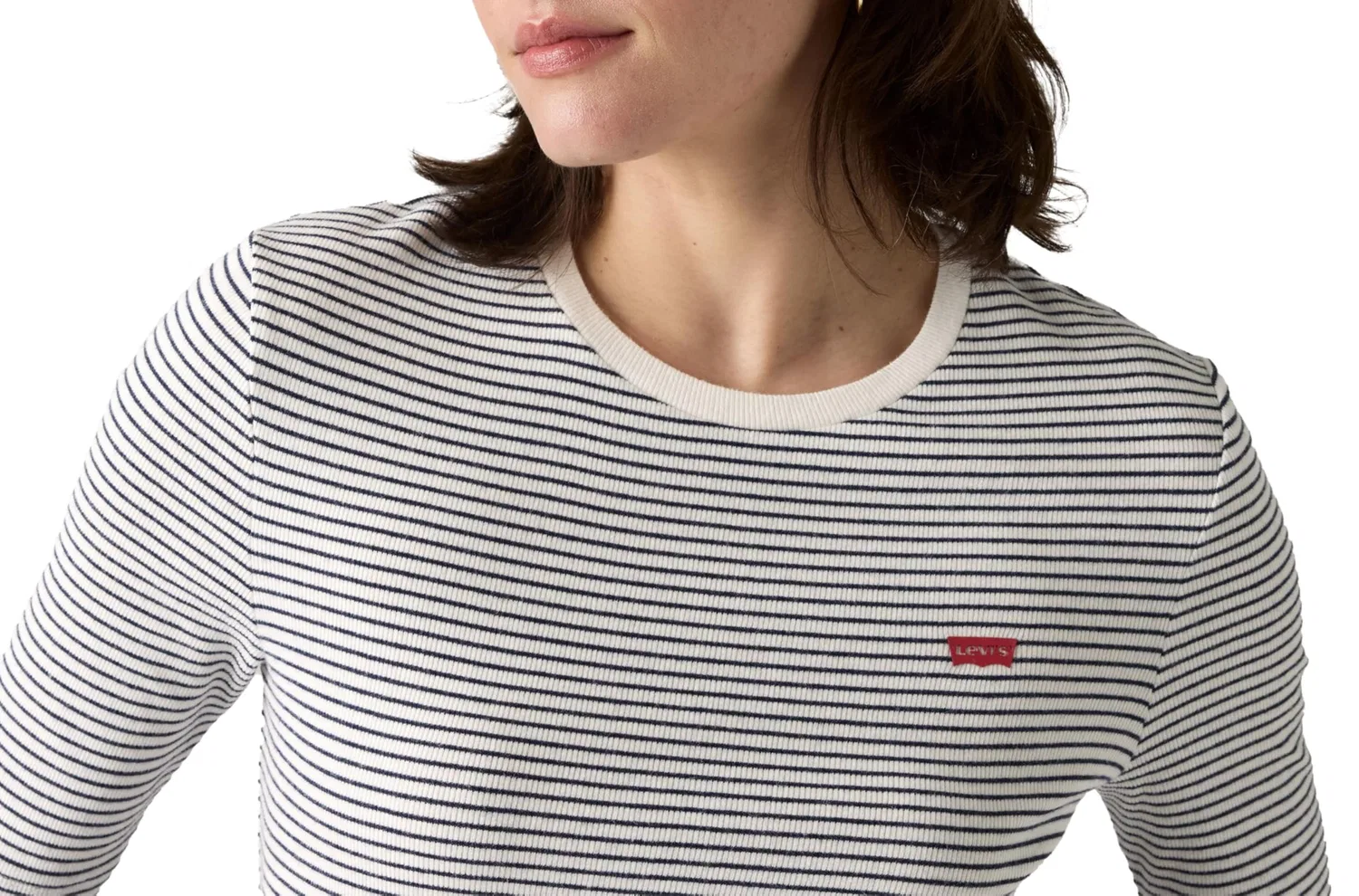 Женская футболка с принтом Luca Slim Tee Levi's, Annalise Stripe Peac — фото 4