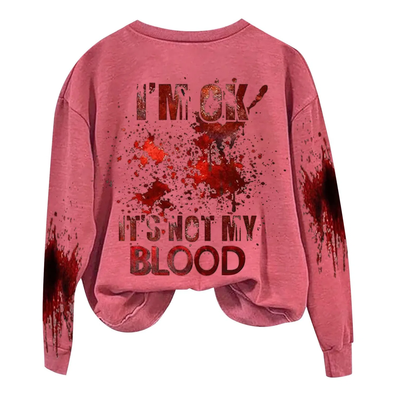 Женский худи с принтом I'M Ok Its Not My Blood, Z014 Hot Pink — фото 3