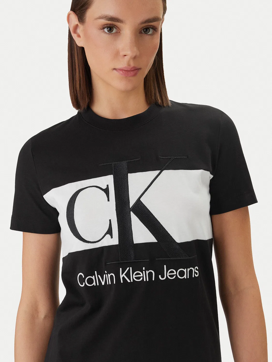 Женское повседневное платье стандартного кроя Blocking Calvin Klein, черный — фото 4