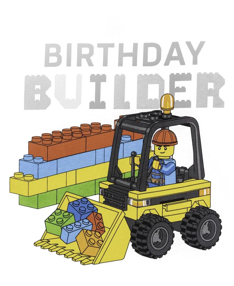 Футболка с принтом Ninjago Lego, White Birthday Build — фото 3