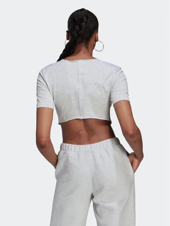 Футболка regular fit Crop Loungewear Adidas, серый — фото 3