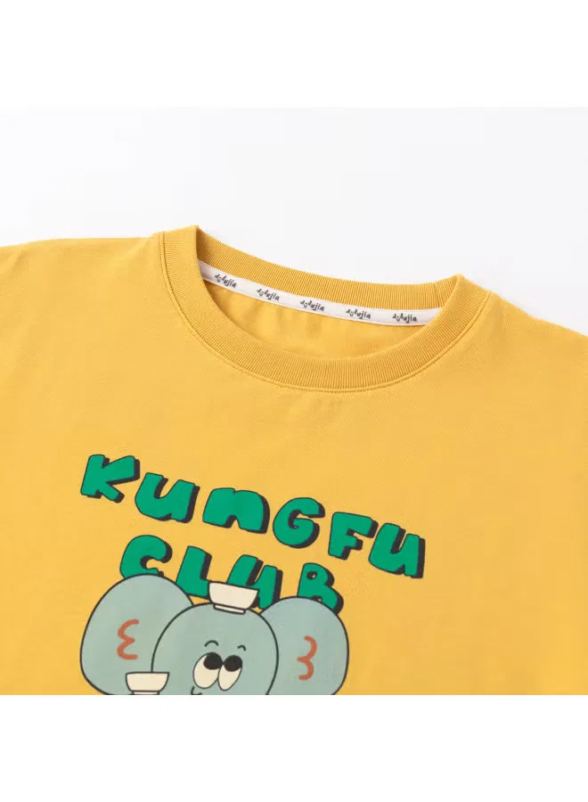 Футболка детская с принтом с коротким рукавом Doodle Home, желтый — фото 4