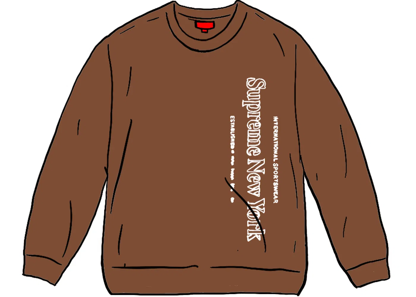 Мужской свитшот с логотипом Supreme Side Logo Crewneck, Brown