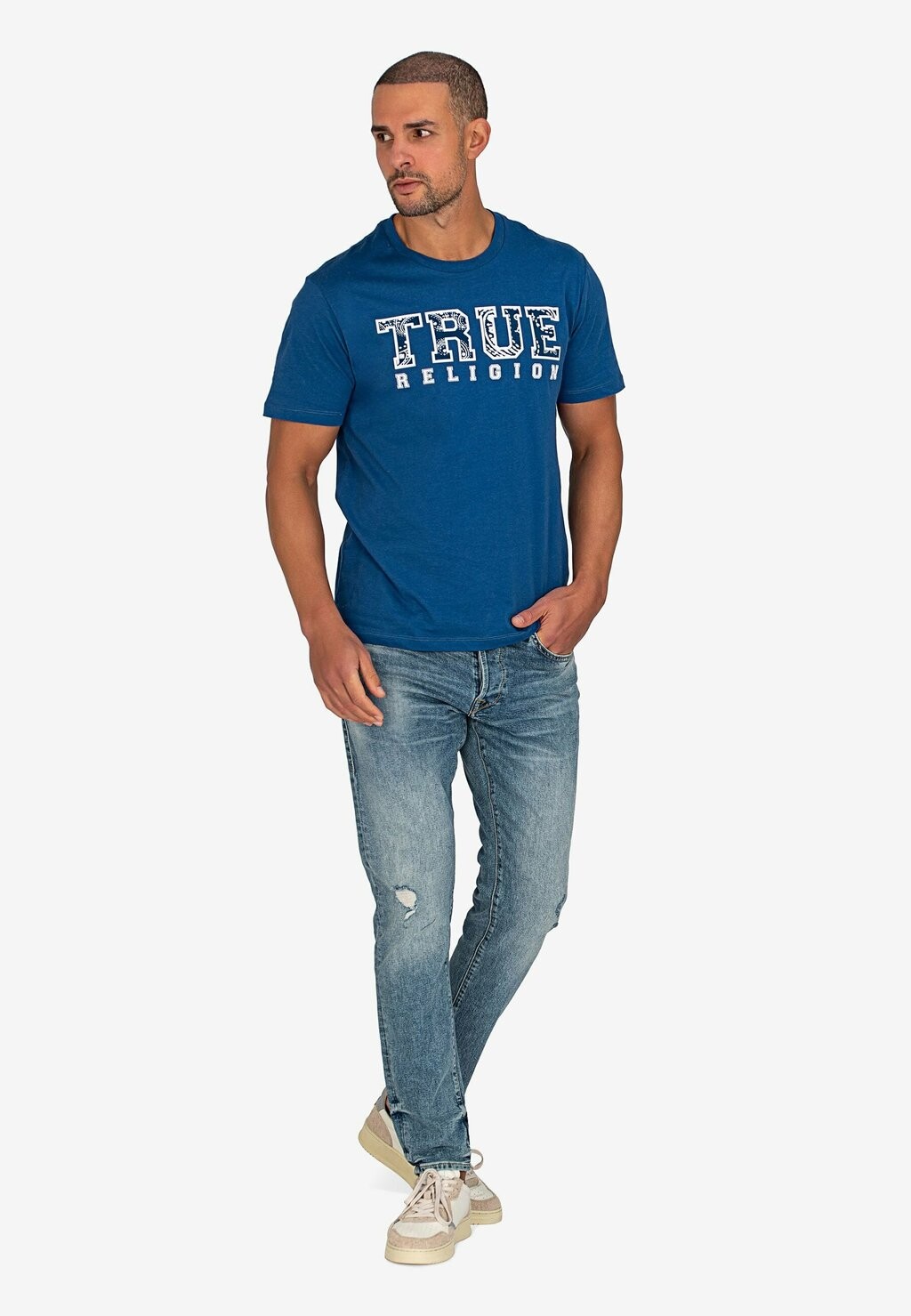 

Футболка с принтом True Religion, синий