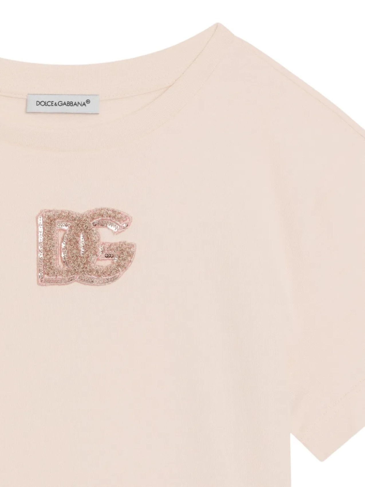 Футболка с вышитым логотипом Dolce & Gabbana Kids, розовый — фото 4