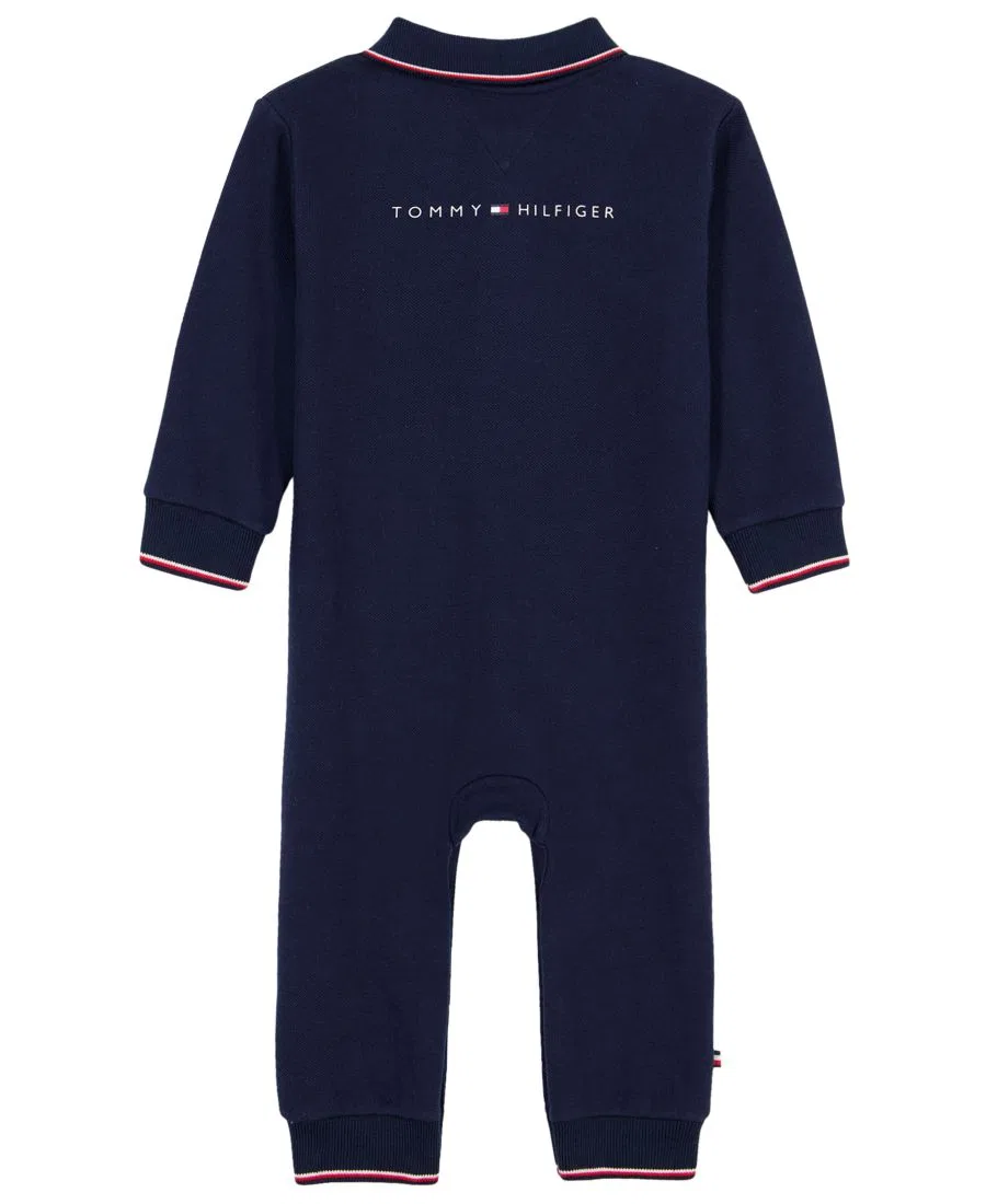 Детский комбинезон-поло с длинным рукавом Tommy Hilfiger, Navy — фото 2
