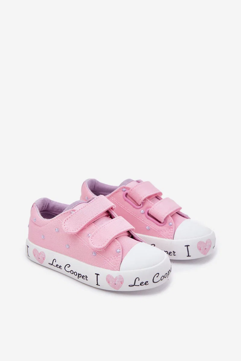 Детские кеды для девочек на липучках Lee Cooper, Pink — фото 3
