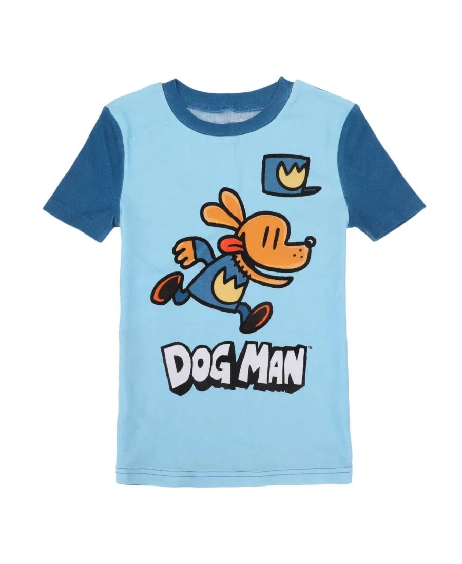 Комплект пижам Dog Man из 4 предметов, с длинным рукавом Dog Man, Orange & Blue — фото 2