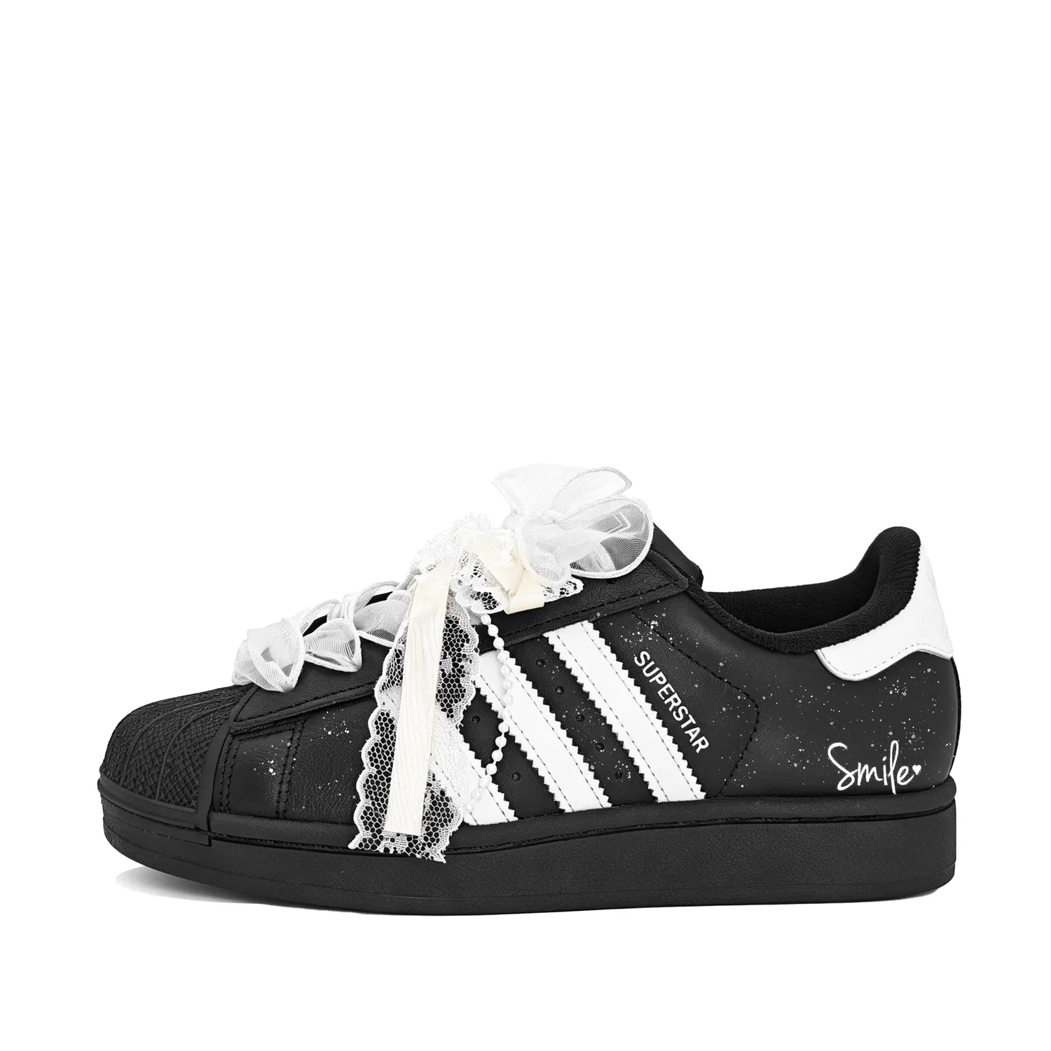 Детские кроссовки для скейтбординга с декором Adidas Originals, Black & White — фото 3