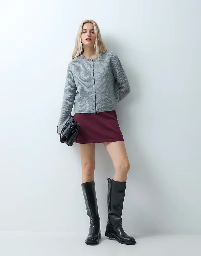 Хлопковая юбка-шорты GAP, бордовый — фото 2