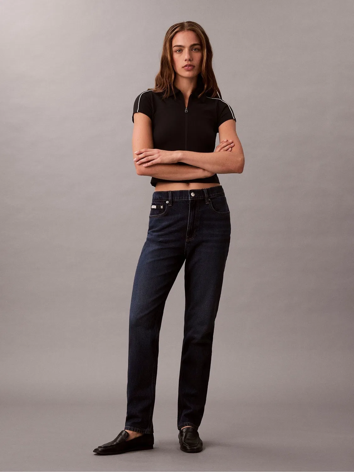 Джинсы Mom, свободная посадка Calvin Klein, синие