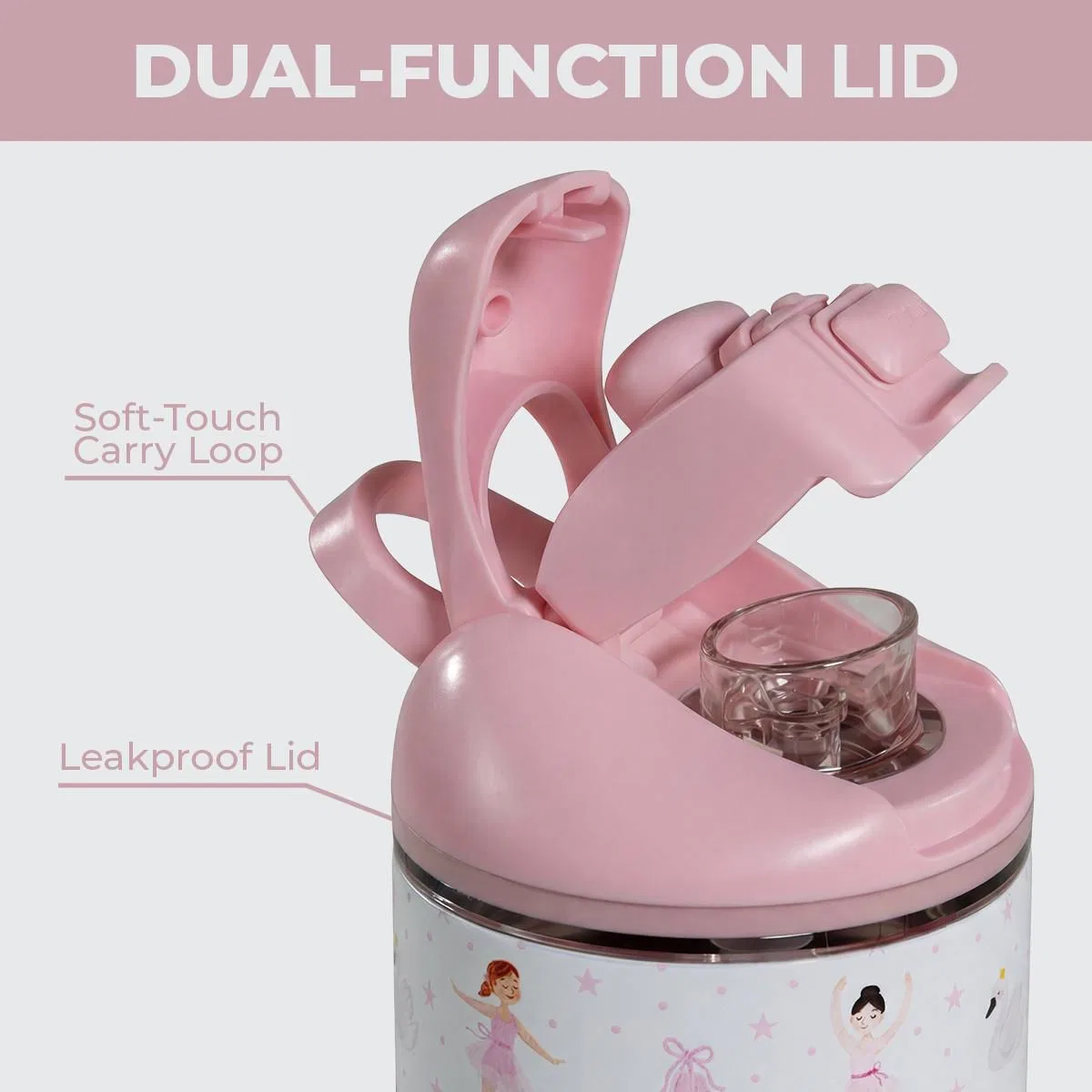 Детская бутылка для воды 0,4 л с трубочкой и поильником Ease2o HydroJug, Ballerina — фото 4