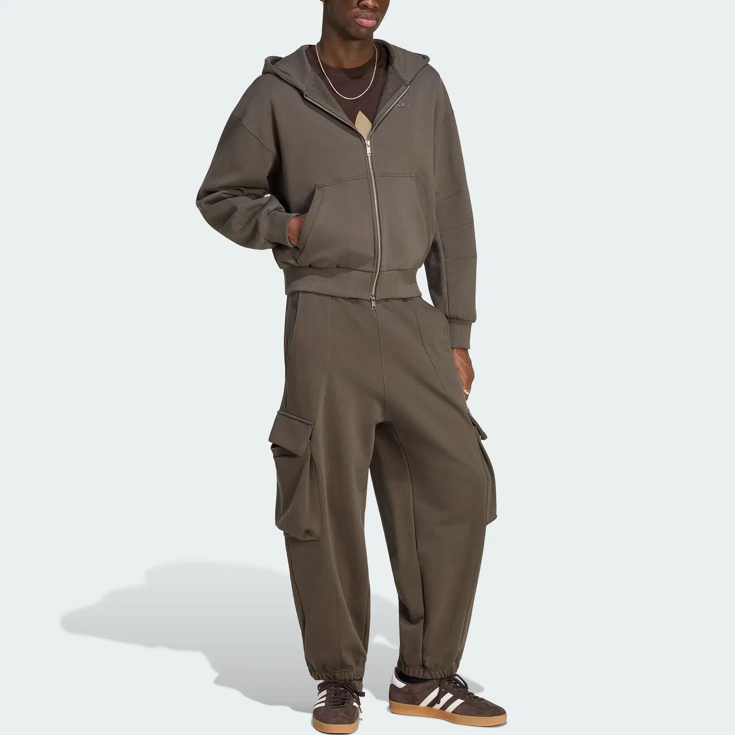 Мужская куртка с капюшоном Adidas Originals, Dark Brown — фото 4