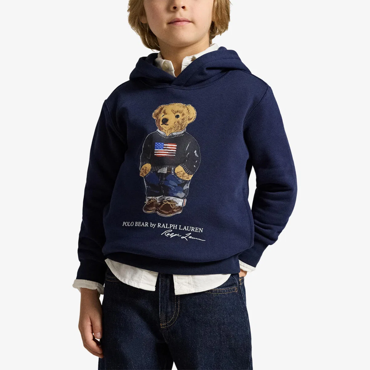 Детская хлопковая толстовка с капюшоном и принтом медведя Polo Ralph Lauren — фото 4