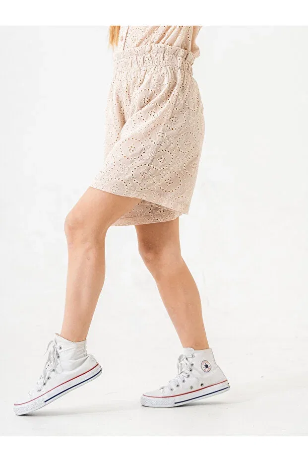 Детские шорты для девочек льняные Giyicem Tekstil, Beige — фото 2