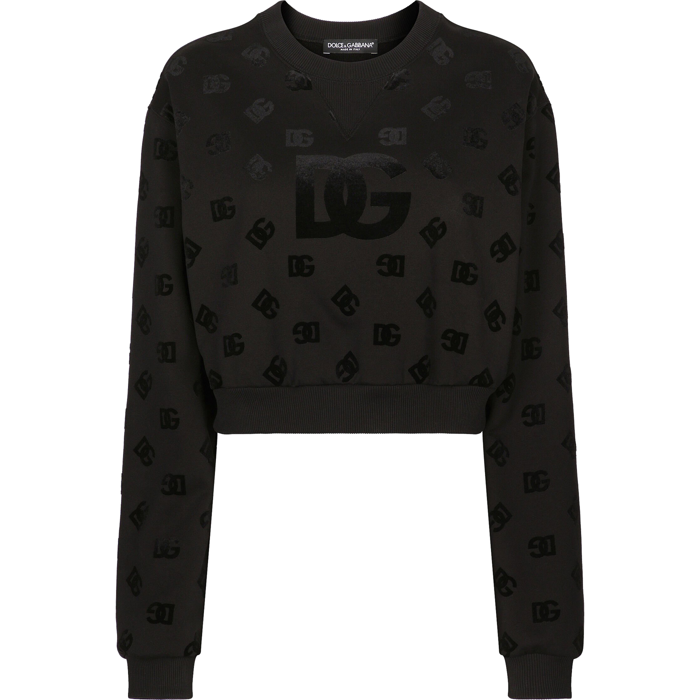 Свитшот Dolce & Gabbana Jersey With Flocked DG Logo Print, черный