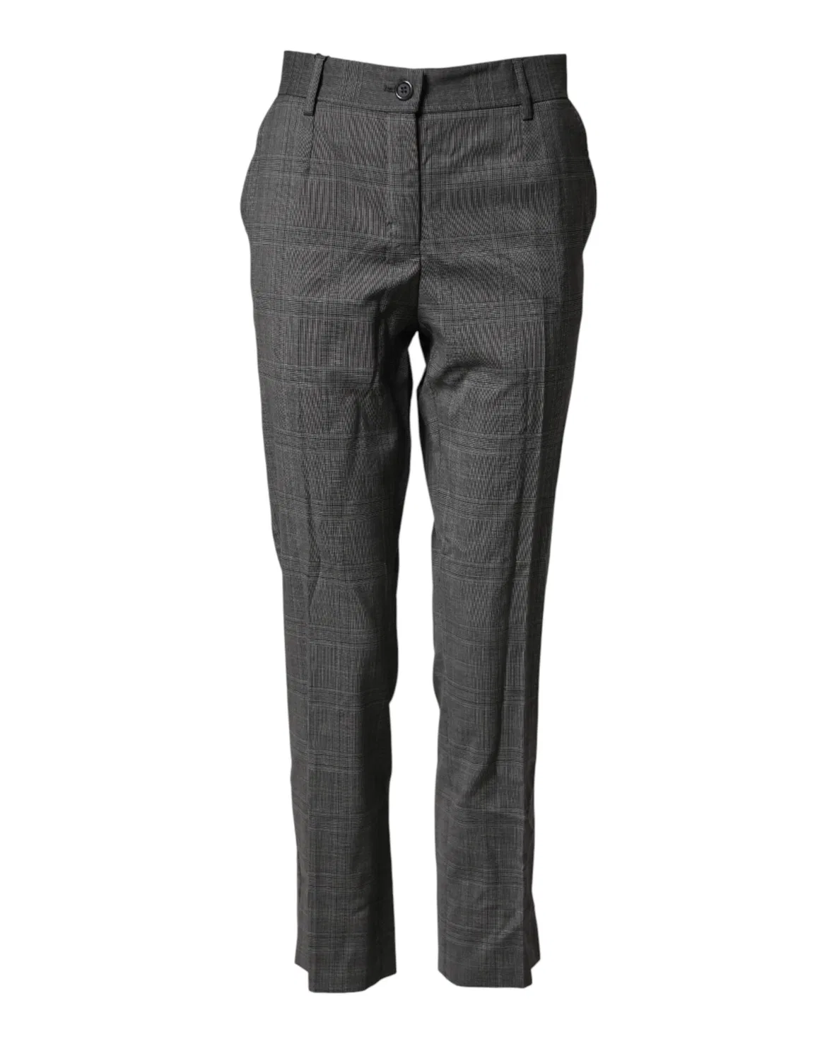 Женские брюки классические из шерсти с клетчатым принтом Dark Gray Check Tartan Dolce & Gabbana, Dark Gray