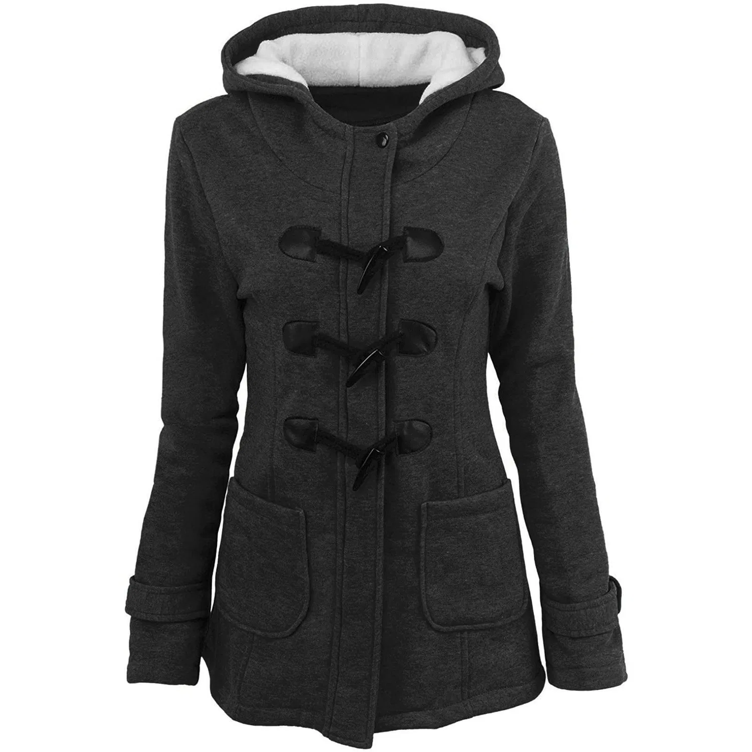 Женское зимнее пальто с капюшоном Vintage Plush Heavy Shacket, Grigio