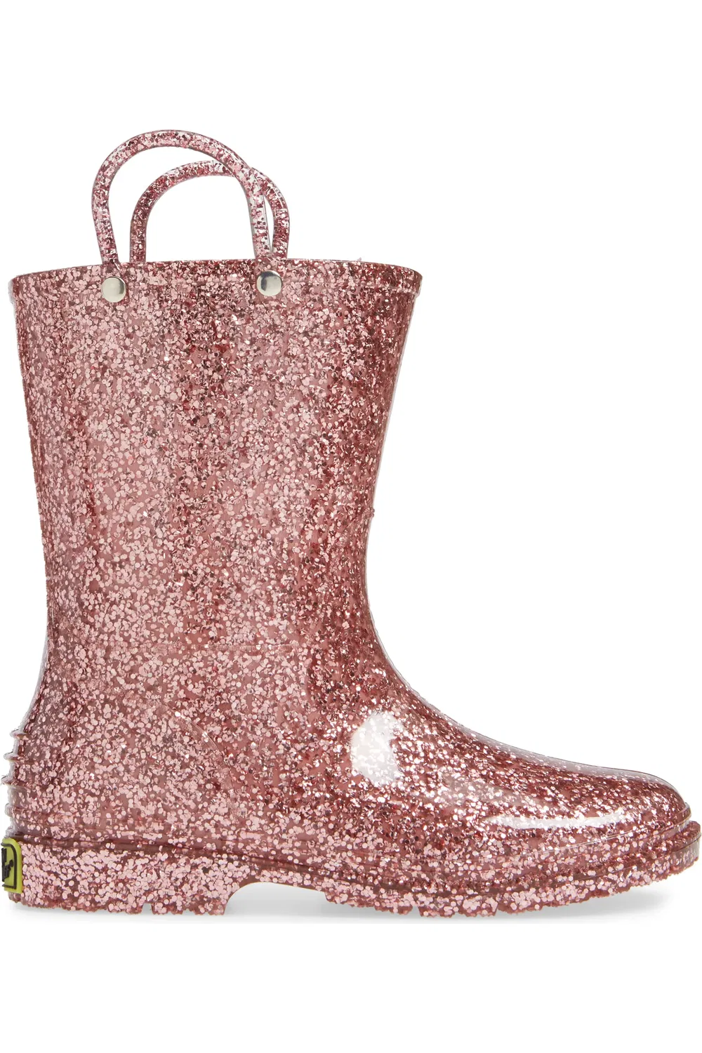 Детские резиновые сапоги с блестками Glitter Waterproof Rain Boot Western Chief, Rose Gold — фото 3