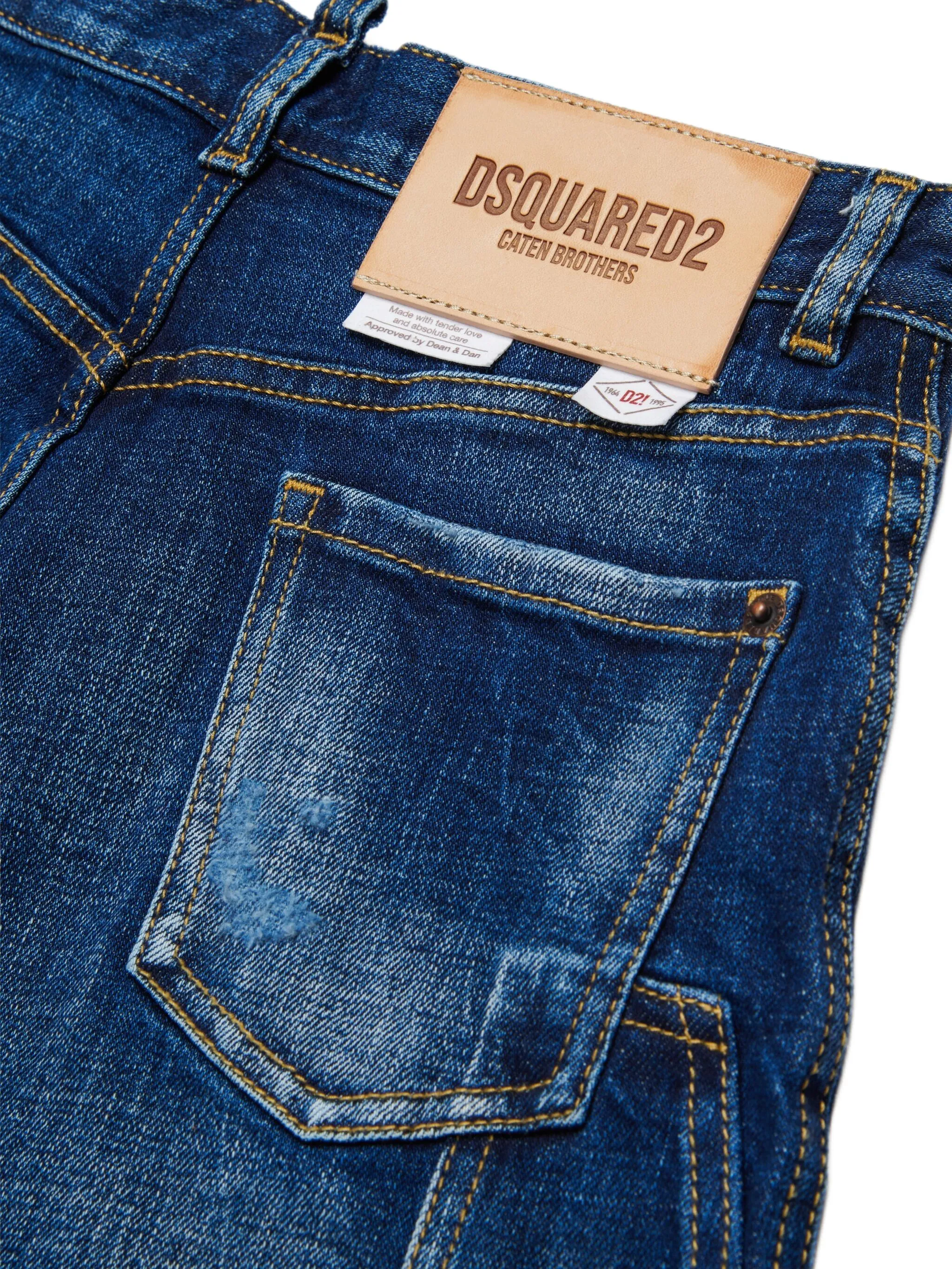 Джинсовые шорты с карманами Dsquared2 Kids, синий — фото 3
