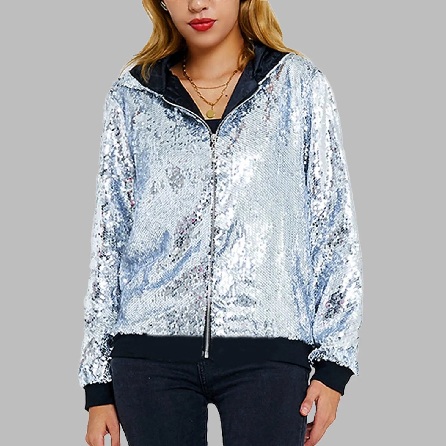 Женская ветровка с длинным рукавом College Blouson, D'argento — фото 2