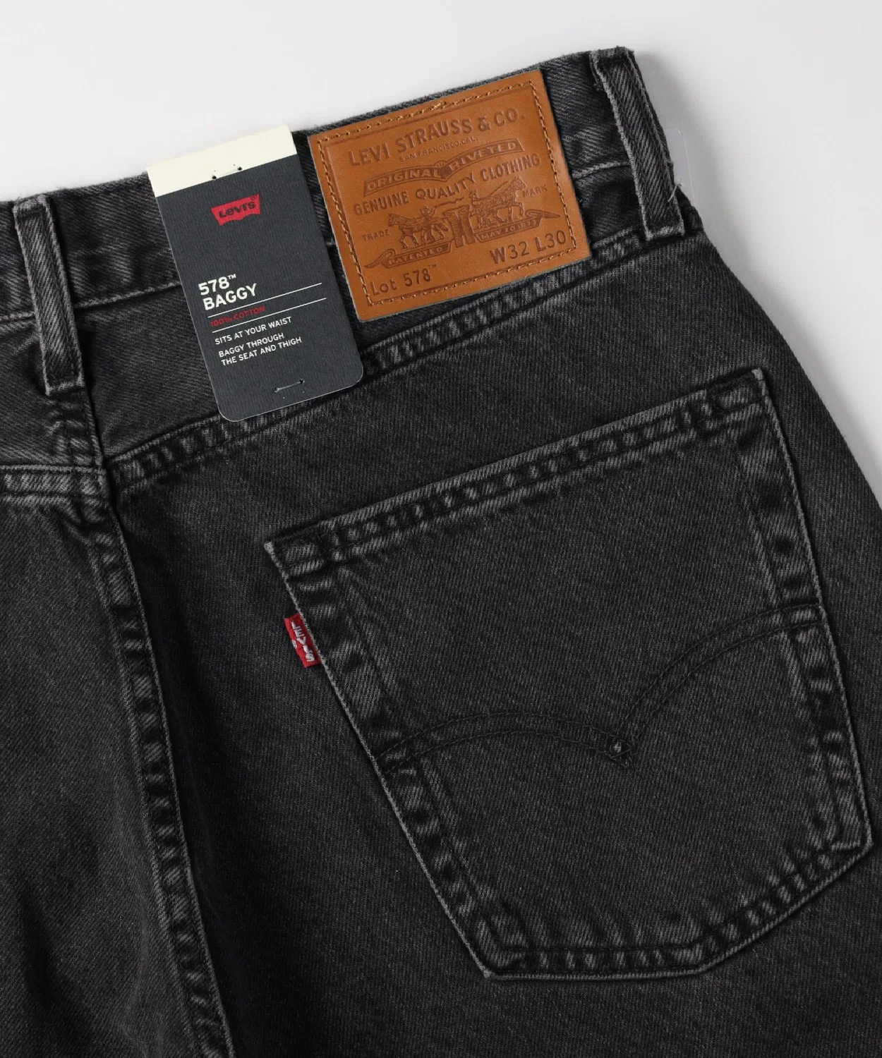 Мужские джинсы с широкой посадкой Levi's 578 Baggie, Black — фото 3