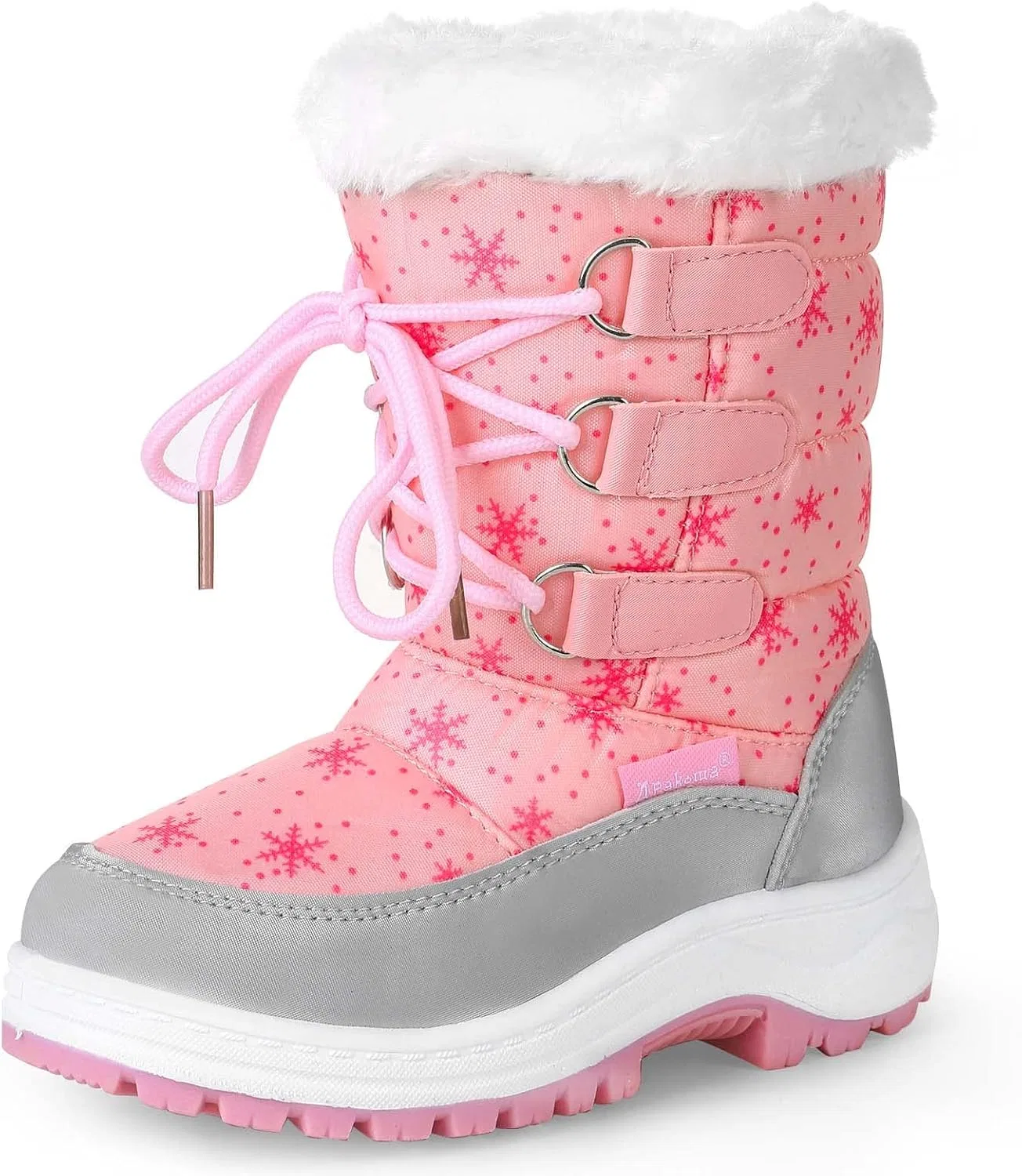 Детские зимние сапоги для девочек с мехом Apakowa, Pink