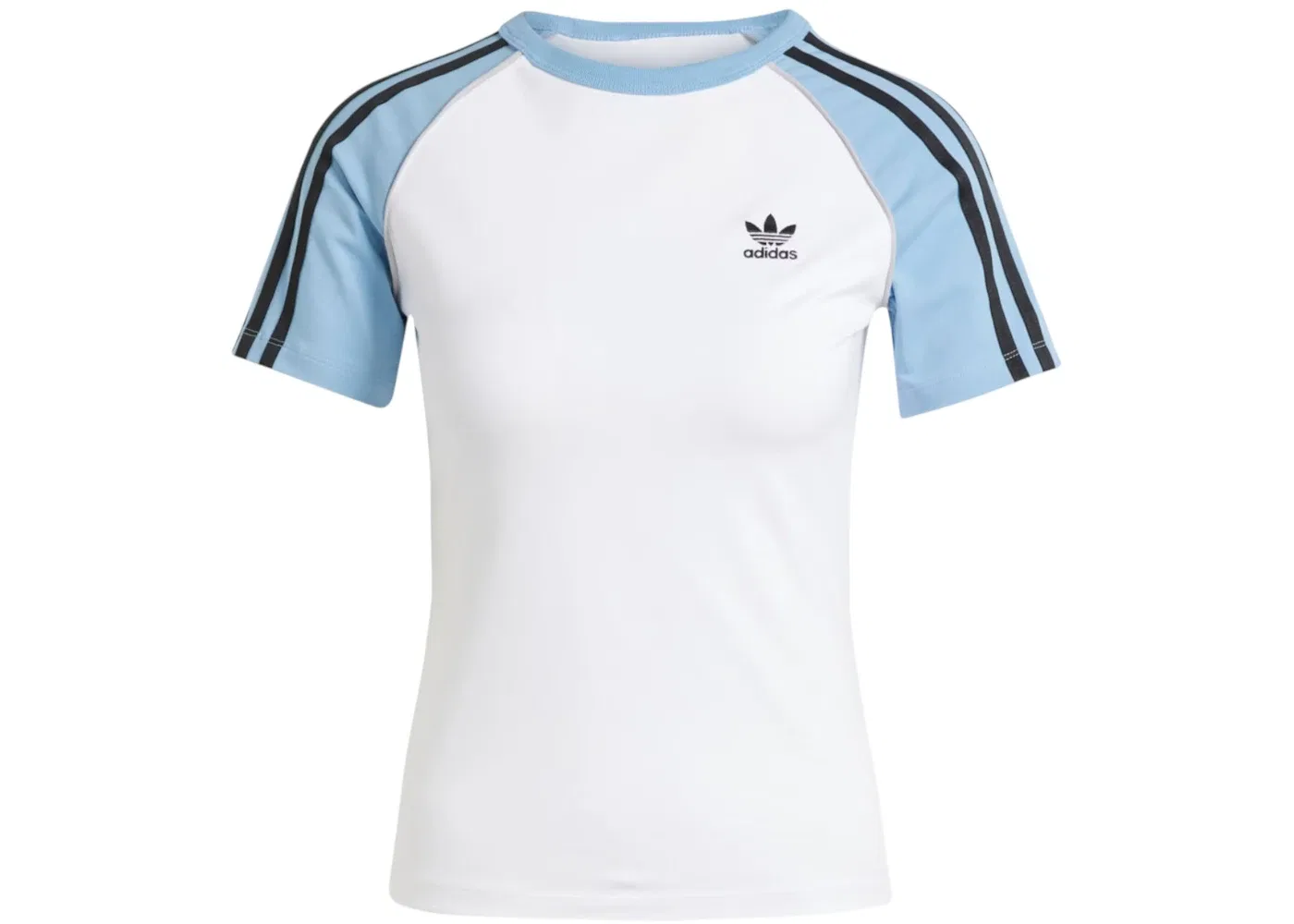 Женская футболка с реглан-рукавом AdiColor Three Stripes Raglan Slim T-shirt Adidas, White Ash Blue