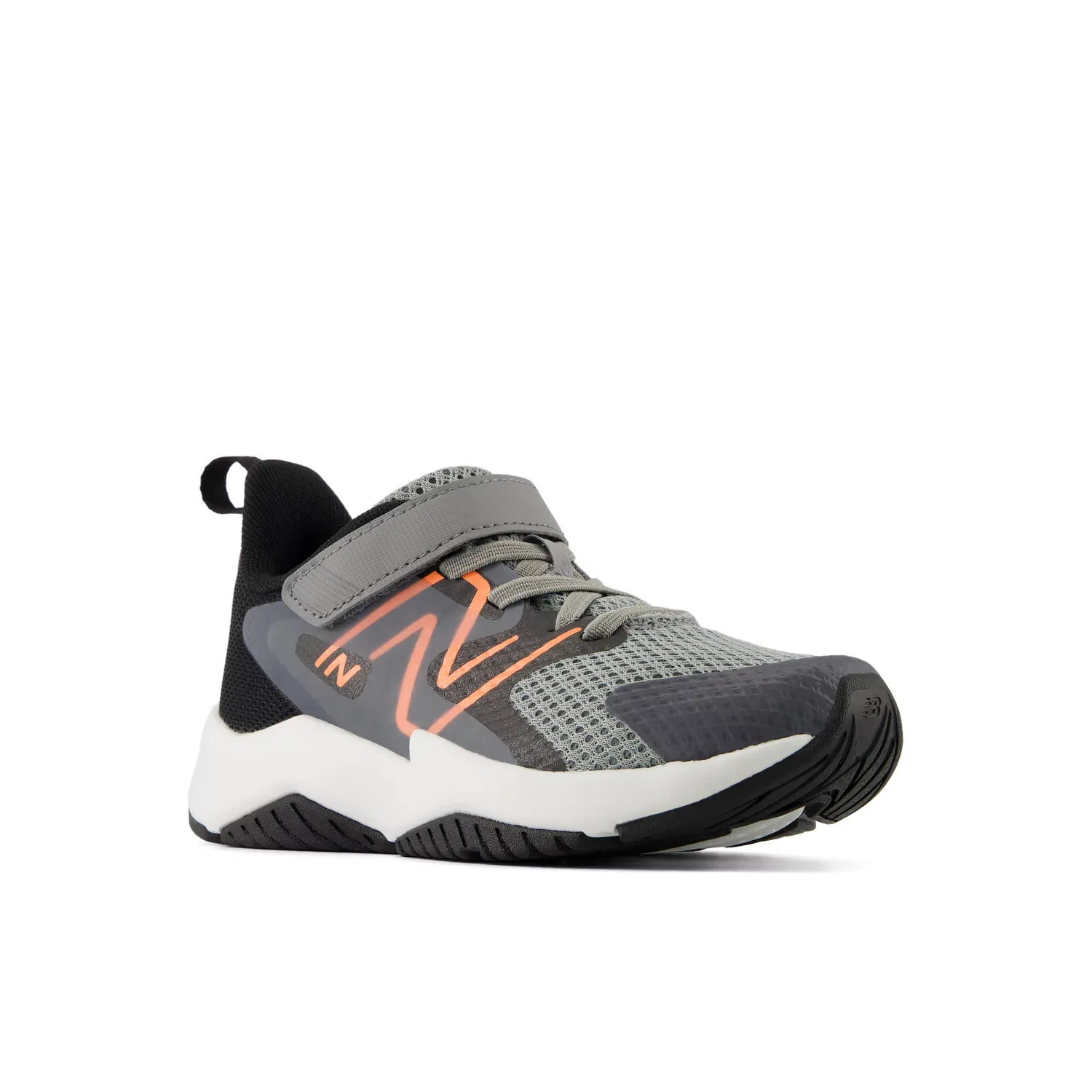 Детские кроссовки с дышащей сеткой RAV v2 Hook & Loop New Balance, Slate Grey With Black And Tangerine Heat — фото 2