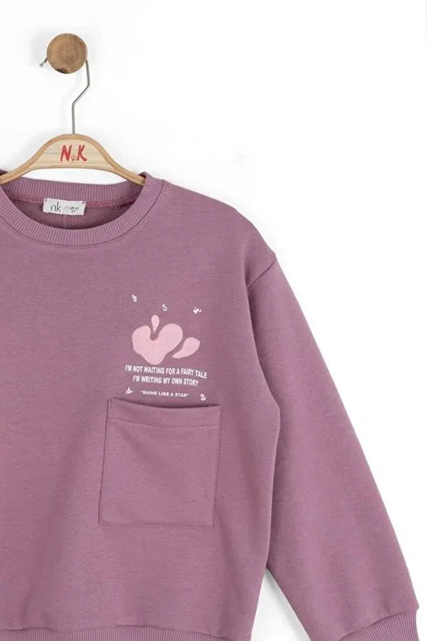 Детские свитшот для девочек с длинным рукавом Nk, Lilac — фото 3
