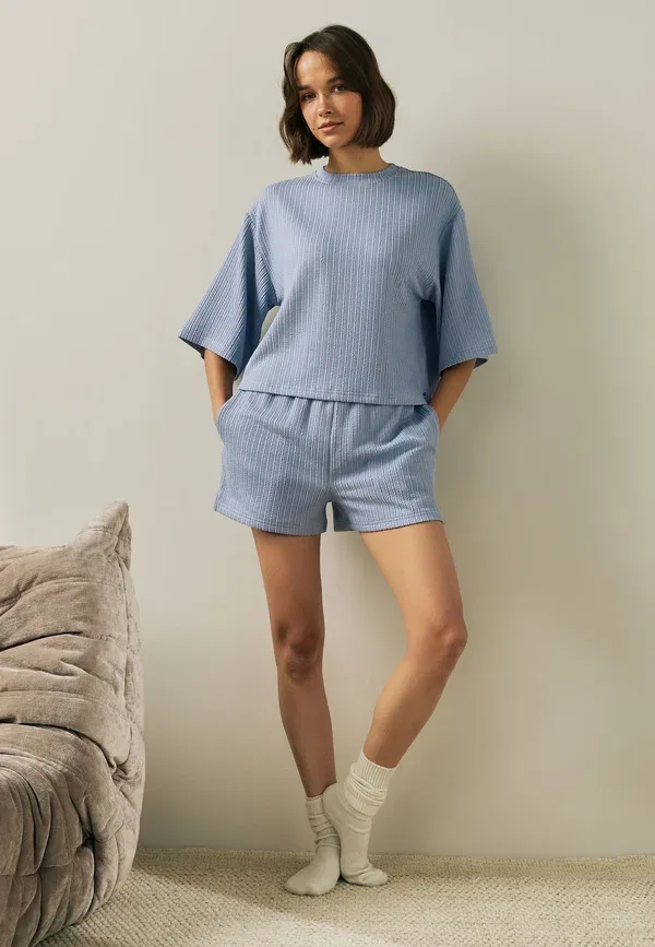 Пижамный комплект из трикотажа, Regular fit - textured set, Next, синий