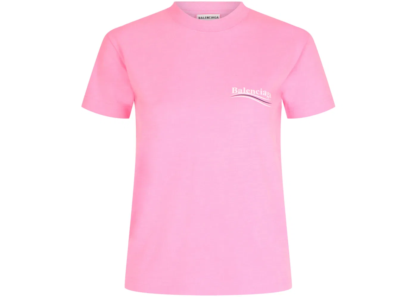 Женская футболка с принтом Political Campaign Logo Balenciaga, Bubble Gum White