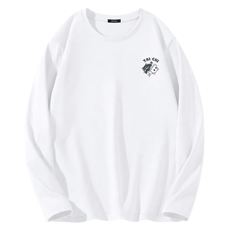 Футболка детская хлопковая Tai Chi Cat Chest Logo MINISO, Black — фото 3