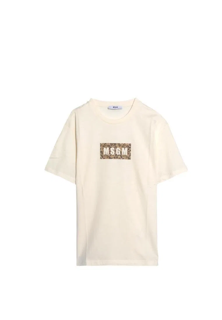 Футболка, хлопок, для детей Msgm, бежевый