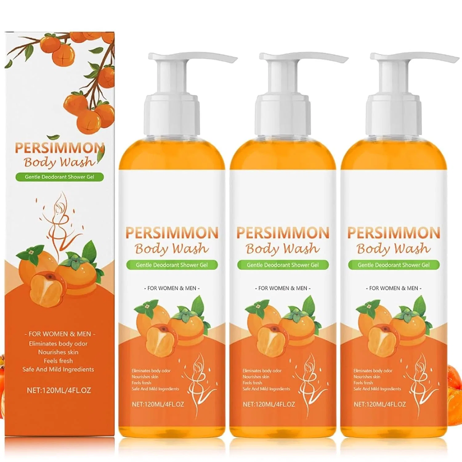 Гель для душа с экстрактом хурмы, 3 шт, 120 мл, Citrus Generisch