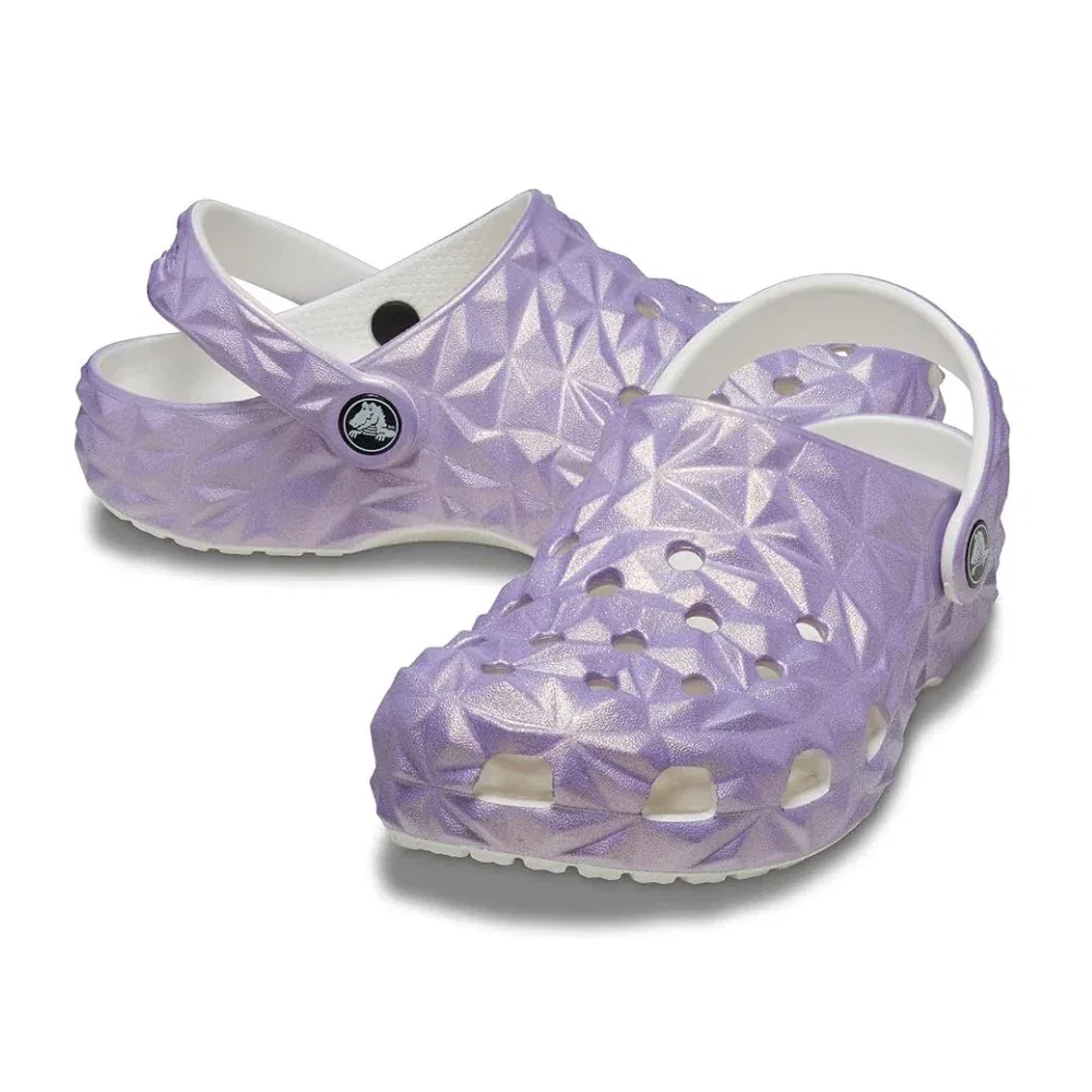 Детские кроксы Crocs Classic Geometric Clog, фиолетовый