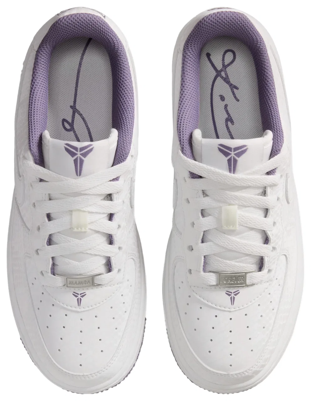 Детские кроссовки для мальчиков с синтетической кожей Nike Kobe AF1, Summit White Purple — фото 4