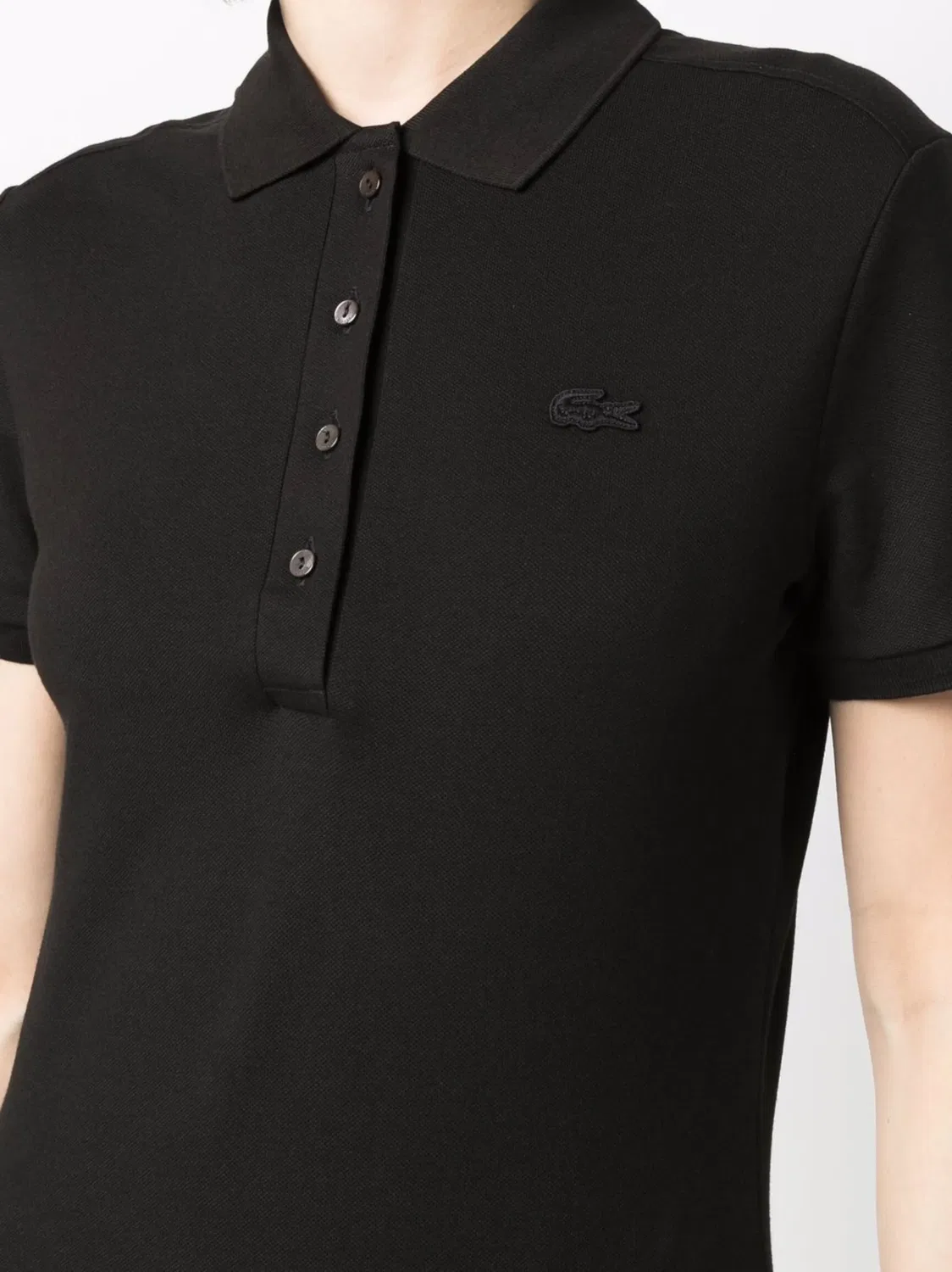 Поло с коротким рукавом облегающего кроя Lacoste, черный — фото 3