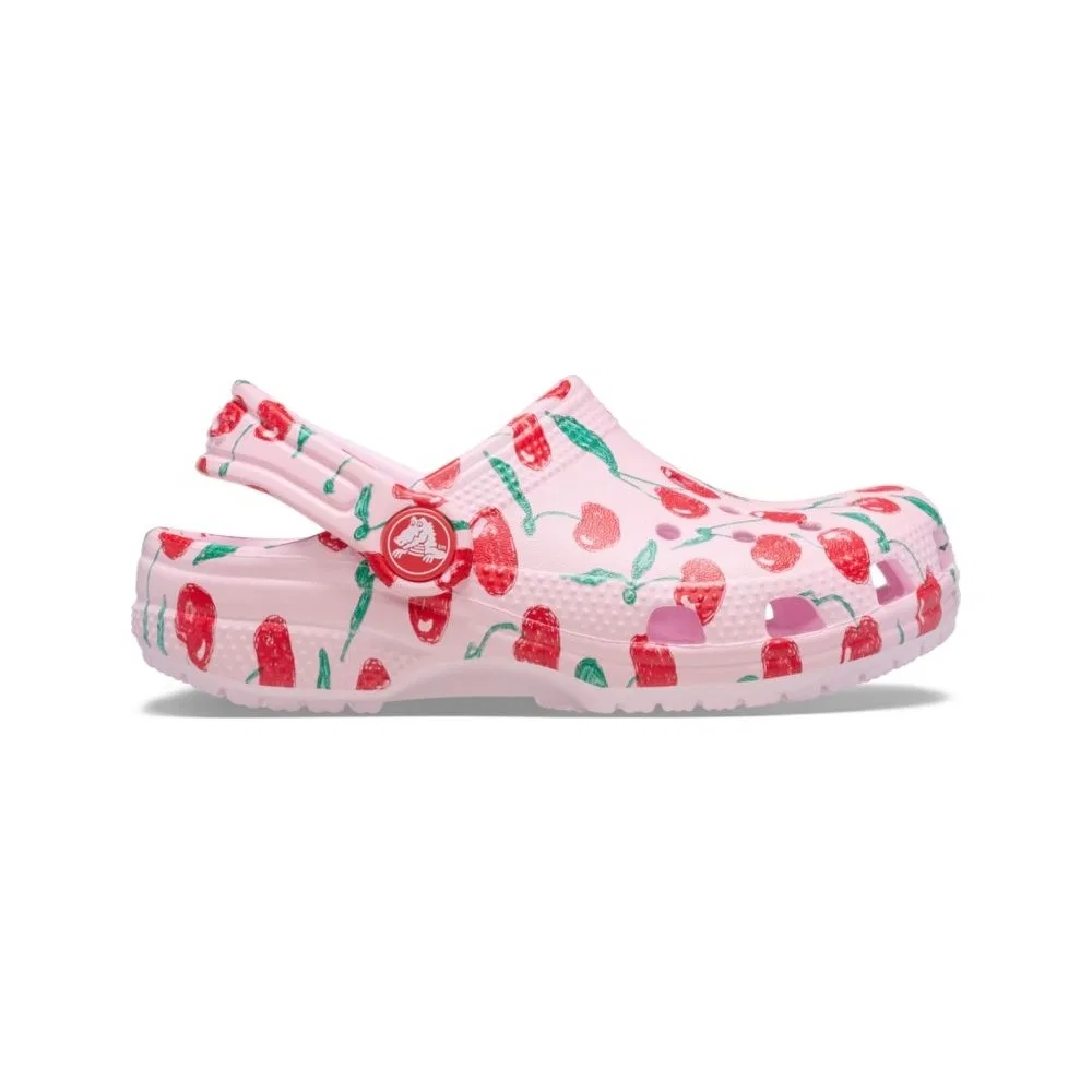 Детские спортивные тапочки-клоги с перфорацией Classic Fresh Fruits Clog Crocs, Pink