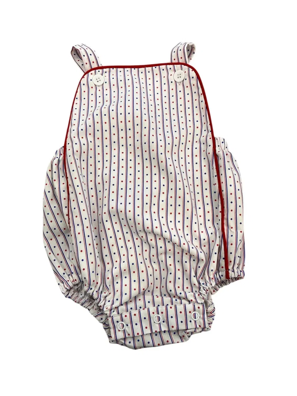 Детский боди-комбинезон с полосатой расцветкой Evan Sunsuit Lullaby Set, Blue/Red — фото 2