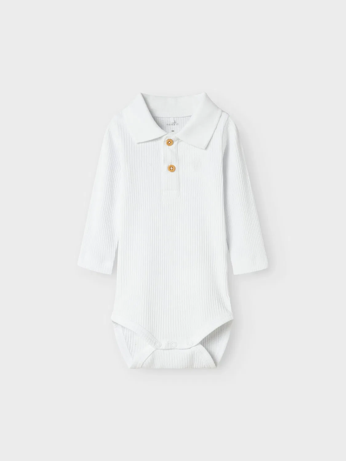 Боди-комбинезон с длинным рукавом поло NBMFRIMAN LS POLO BODY Name It, белый — фото 3