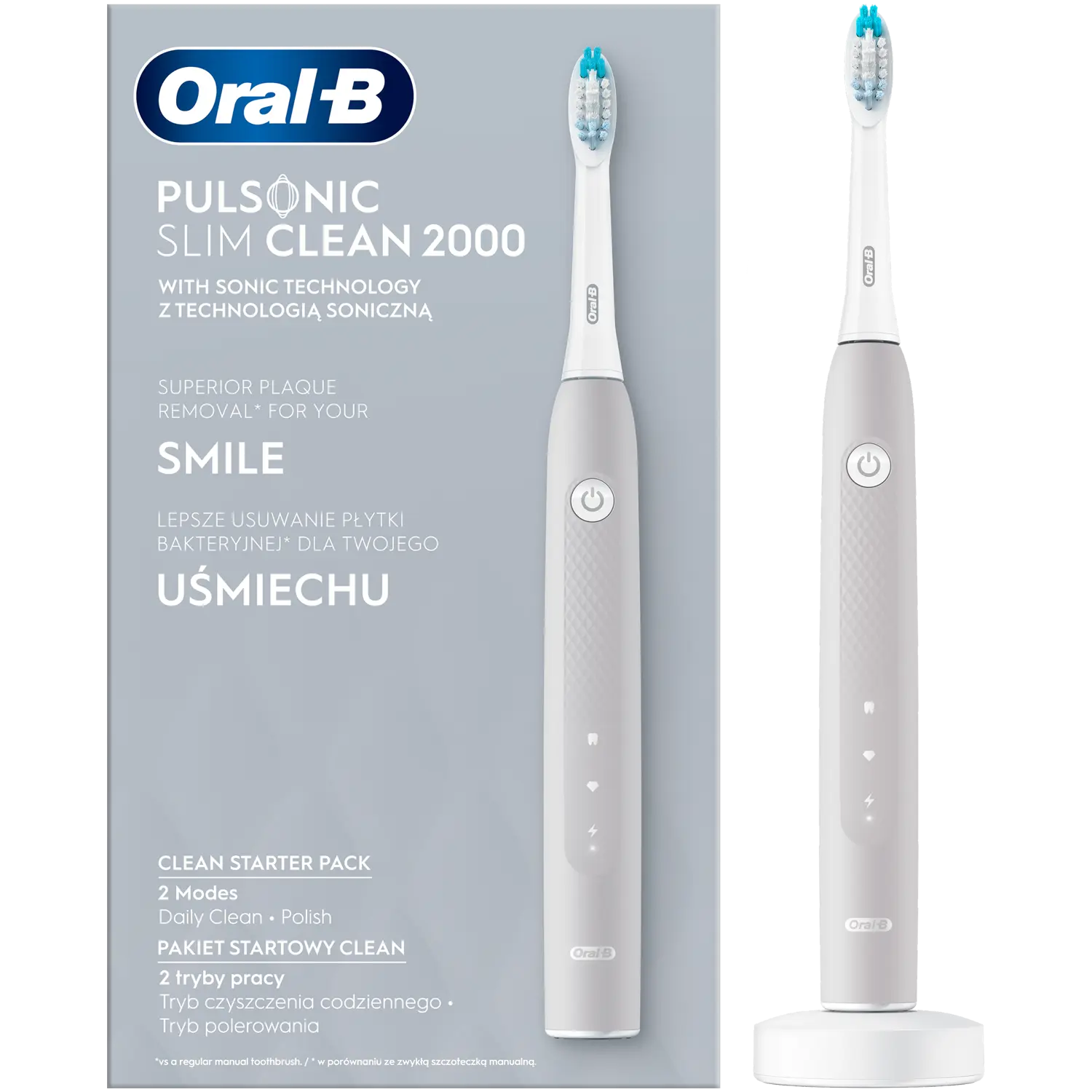

Зубная щетка Oral-B Pulsonic Slim Clean 2000 Grey