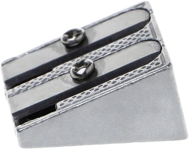 Точилка для карандашей двойная со скошенным металлическим корпусом, Silver Générique — фото 4