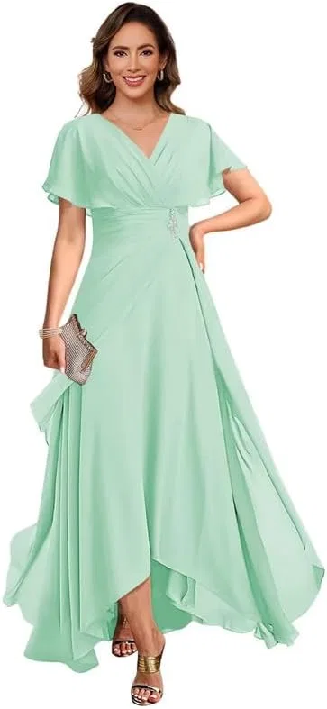 Женское вечернее платье с драпировкой LA88, Mint Green