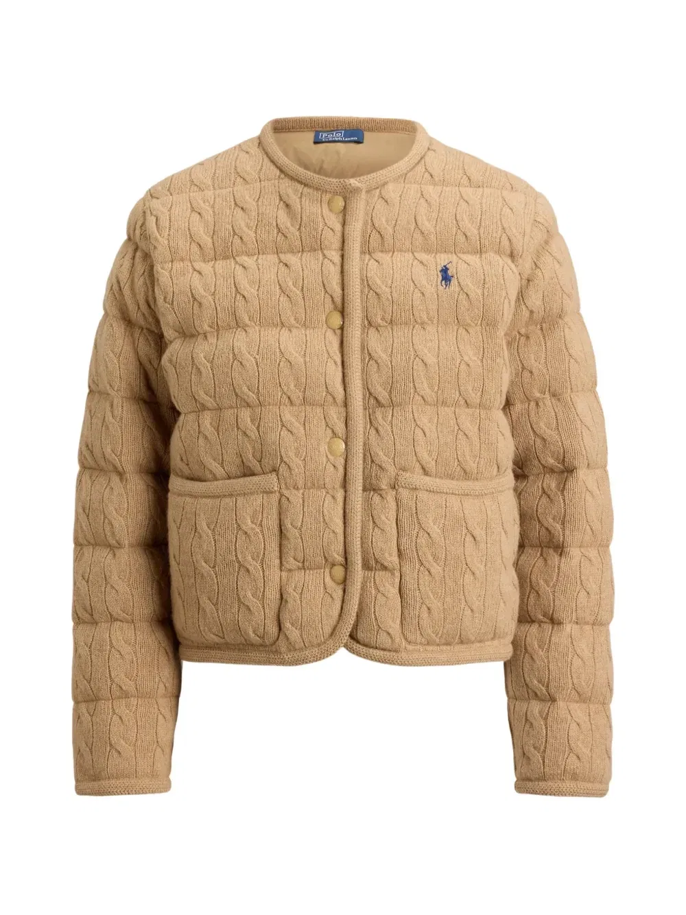 Бомбер фактурной вязки Polo Ralph Lauren, коричневый