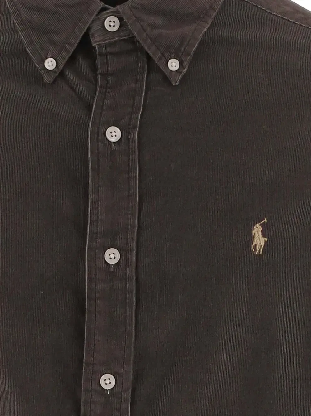 Вельветовая рубашка облегающего покроя POLO RALPH LAUREN, коричневый — фото 3