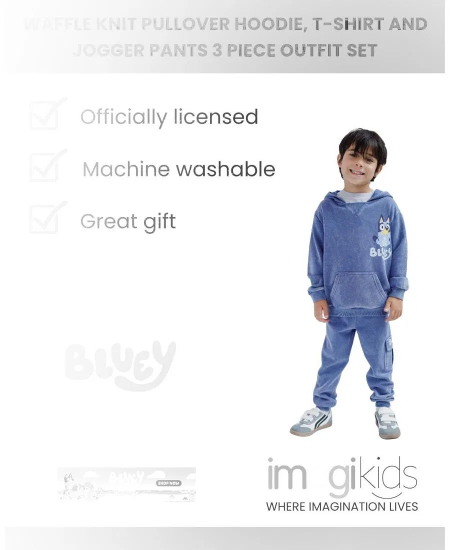Комплект из худи, футболки и джоггеров Bluey, Indigo Grey — фото 2