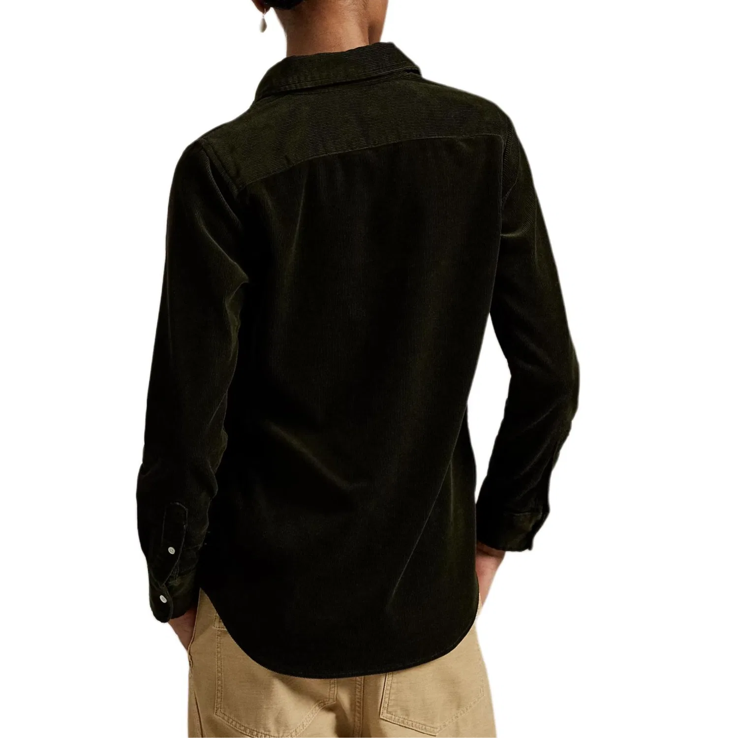 Женская рубашка Slim Fit Polo Ralph Lauren, Olive Green — фото 4