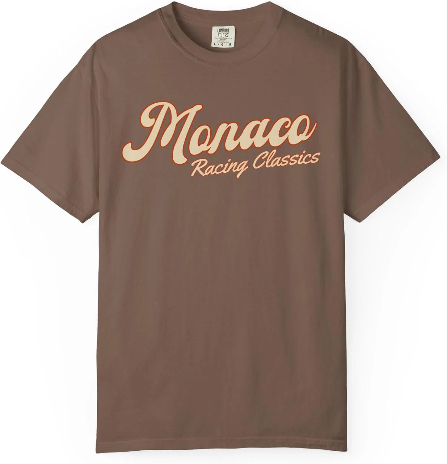 Футболка с гоночным принтом Monako Comfort Colors 1717, Espresso